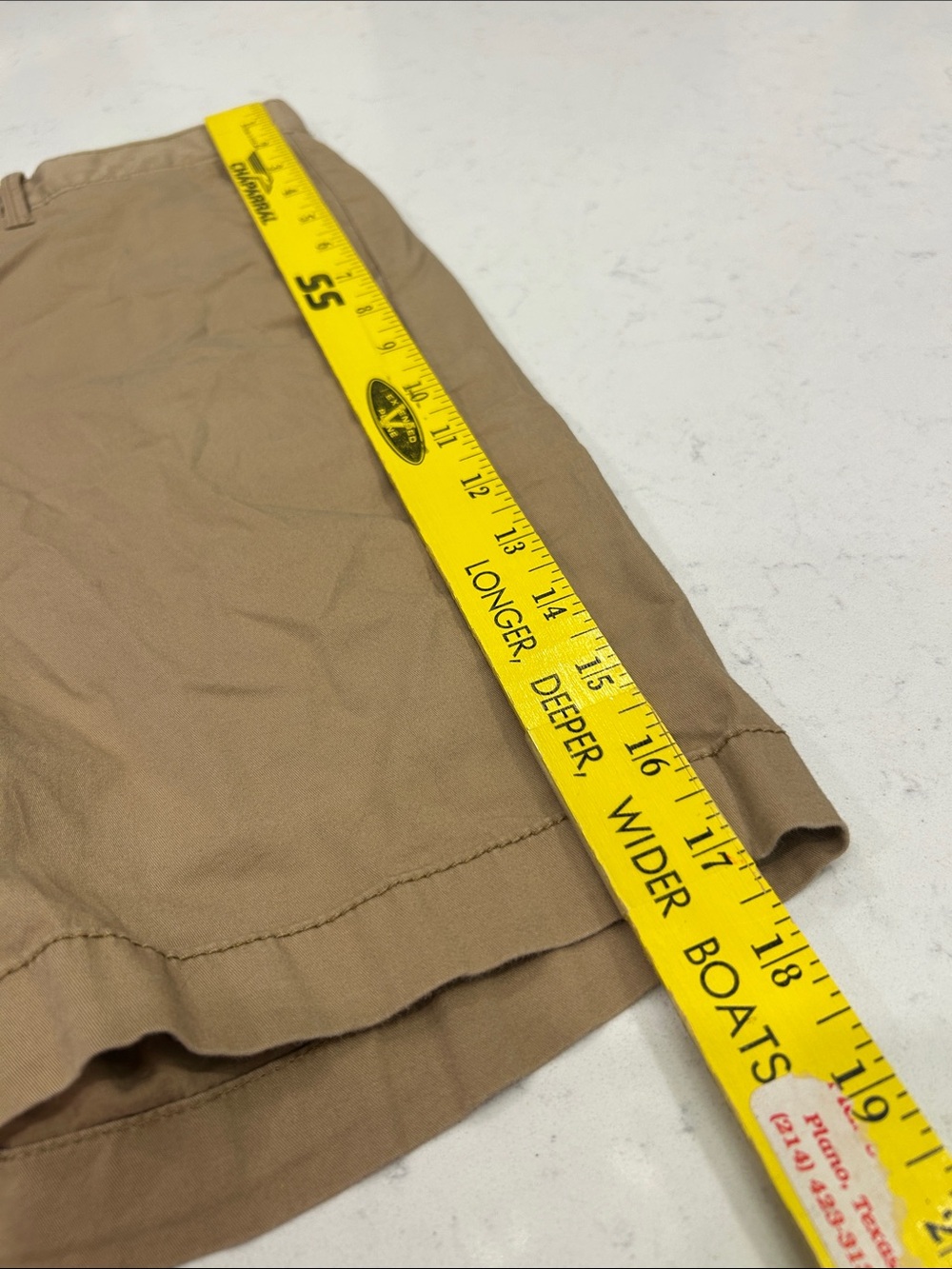 Original Penguin Chino Shorts 31 Khaki Stretch Cotton Flat Front Casual - Picture 5 of 13